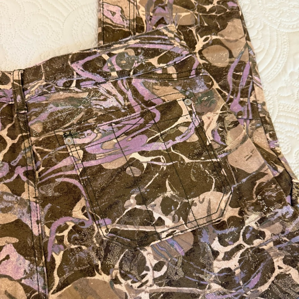 Anthropologie Pilcro The Wanderer Pants Jeans Metallic Gold Thread Design 29 - Picture 8 of 11